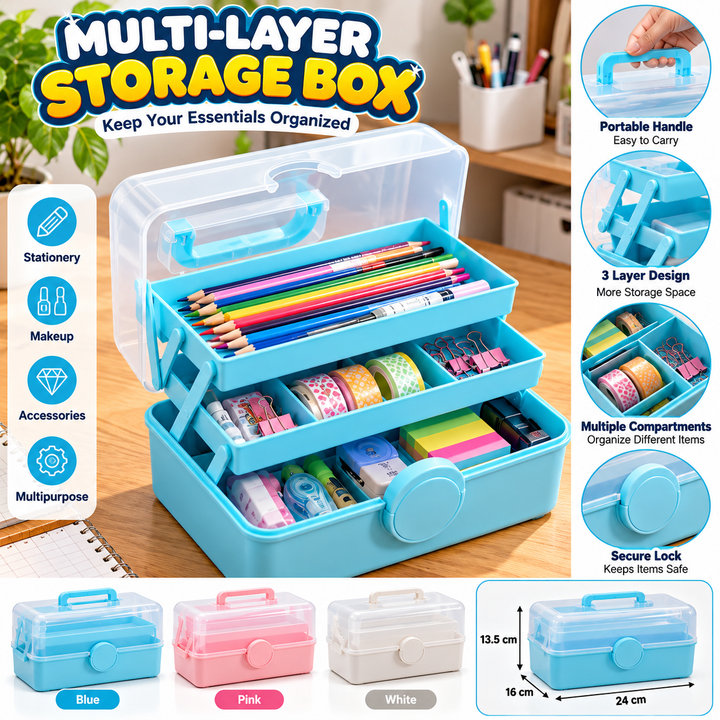 Premium Heavy Duty Multi Layer Storage Box – Organizer - MARKAZX MART