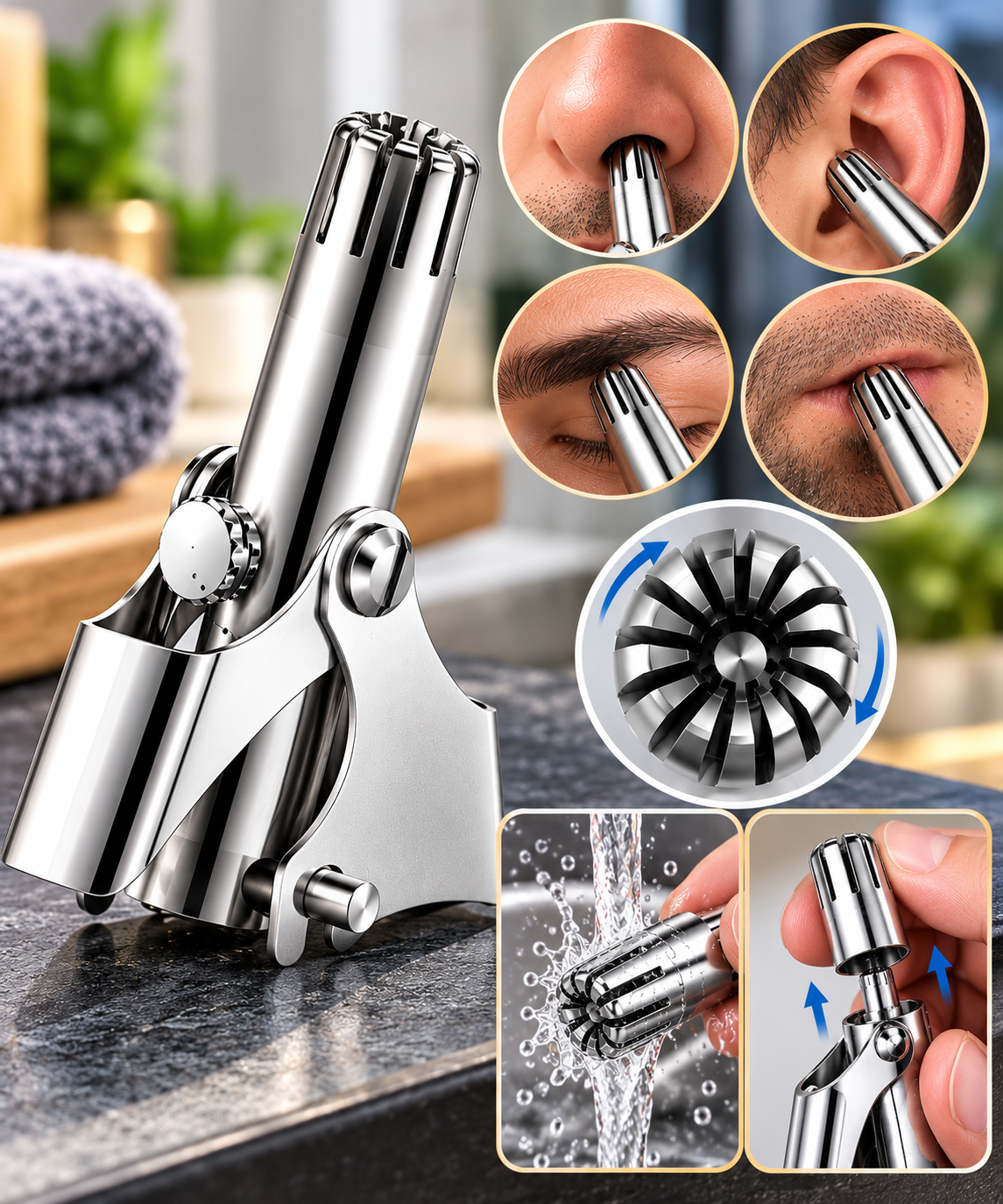 Mini Portable Stainless Steel Manual Nose Hair Trimmer - MARKAZX MART