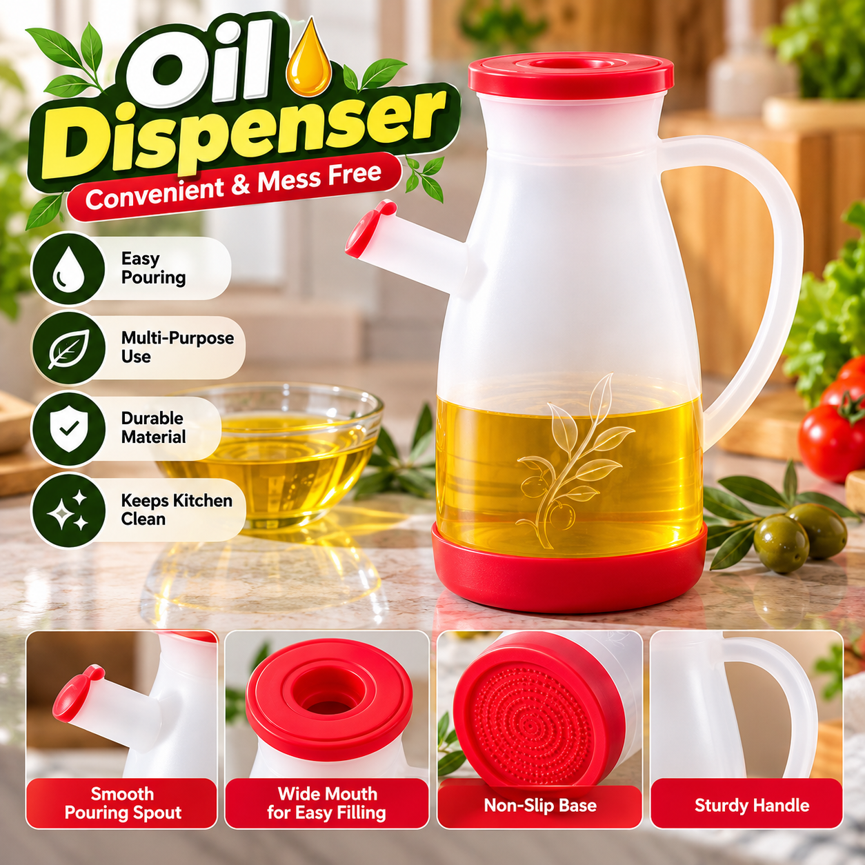 Trickle Multipurpose Jug 1000ml – Easy Pour & Leak Resistant – product image 4