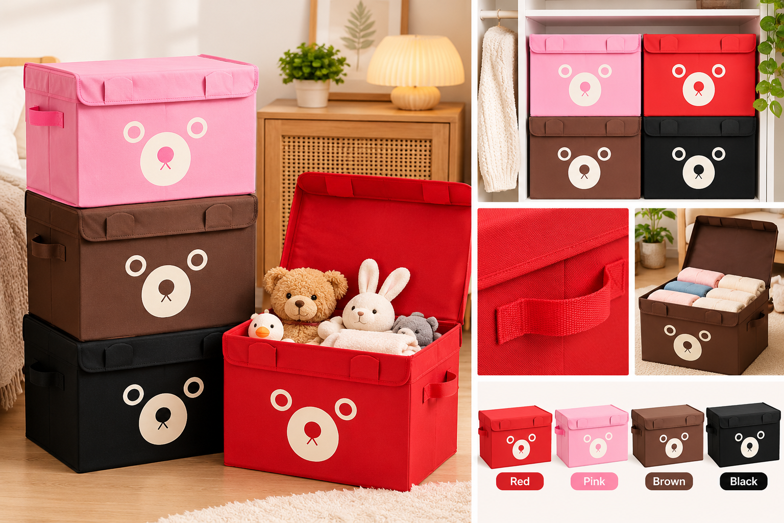 Panda Folding Storage Box – Kids Room & Toy Organizer - MARKAZX MART