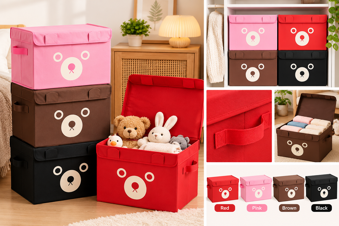 Panda Folding Storage Box – Kids Room & Toy Organizer - MARKAZX MART