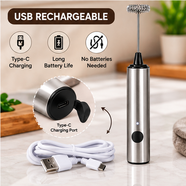 Rechargeable Coffee Beater USB Charging - MARKAZX MART