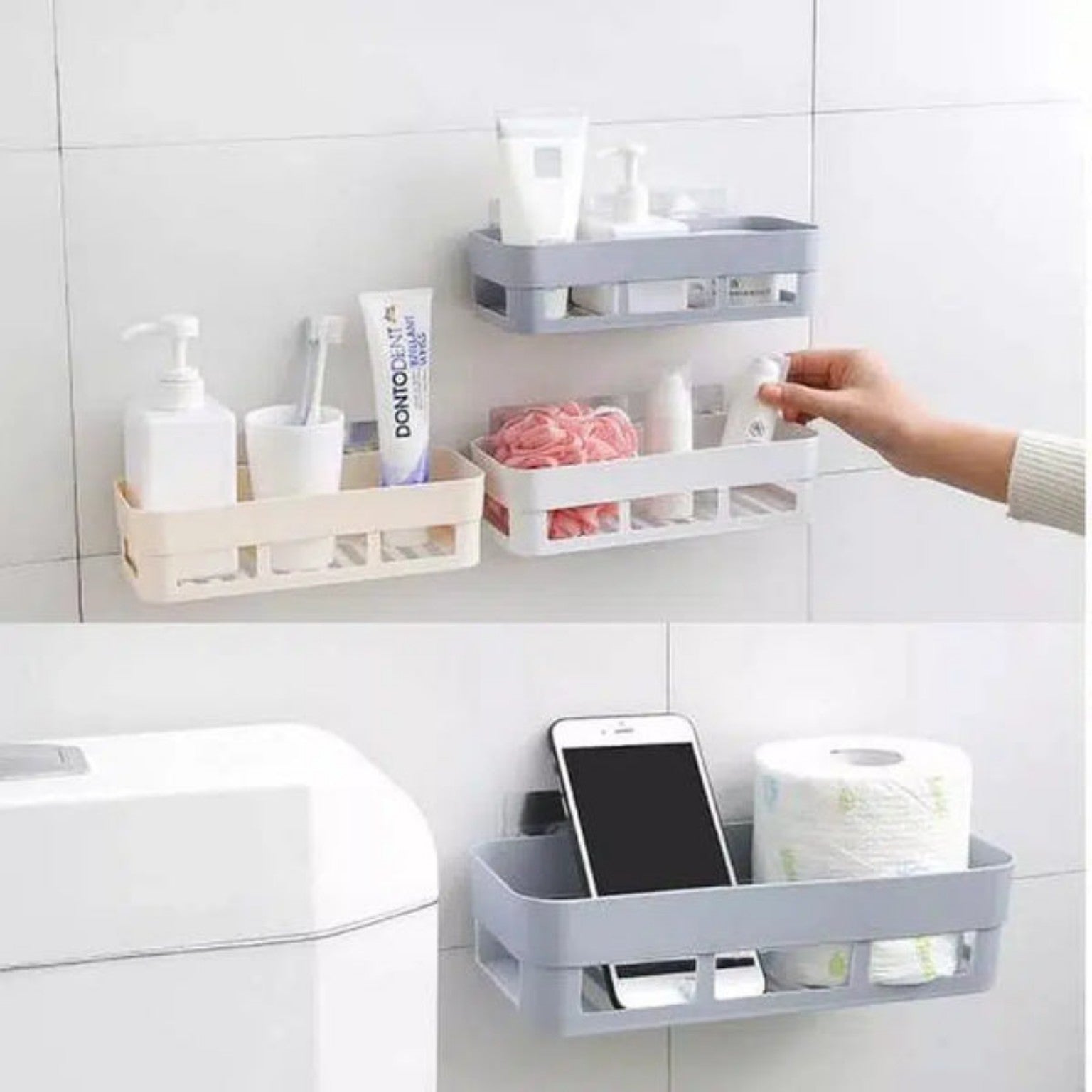 1Pcs Rectangle Wall Mounted Shelf – Bathroom & Kitchen - MARKAZX MART