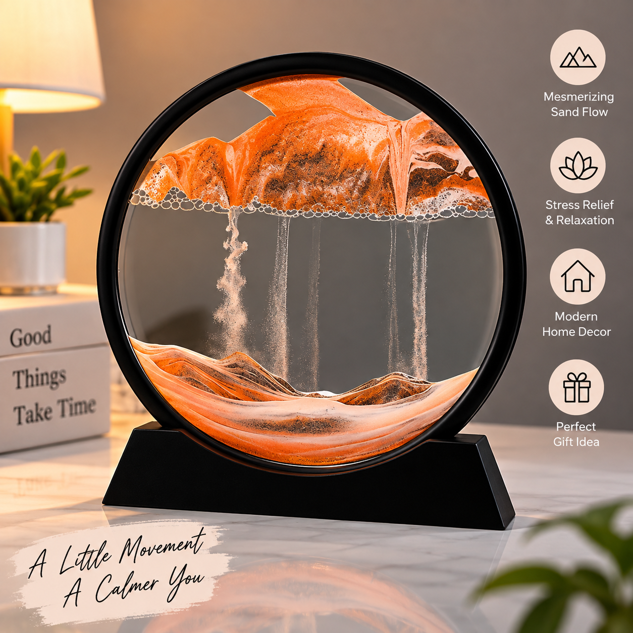 3D Moving Sand Art Frame | Rotating Sandscape Tabletop Decor - MARKAZX MART