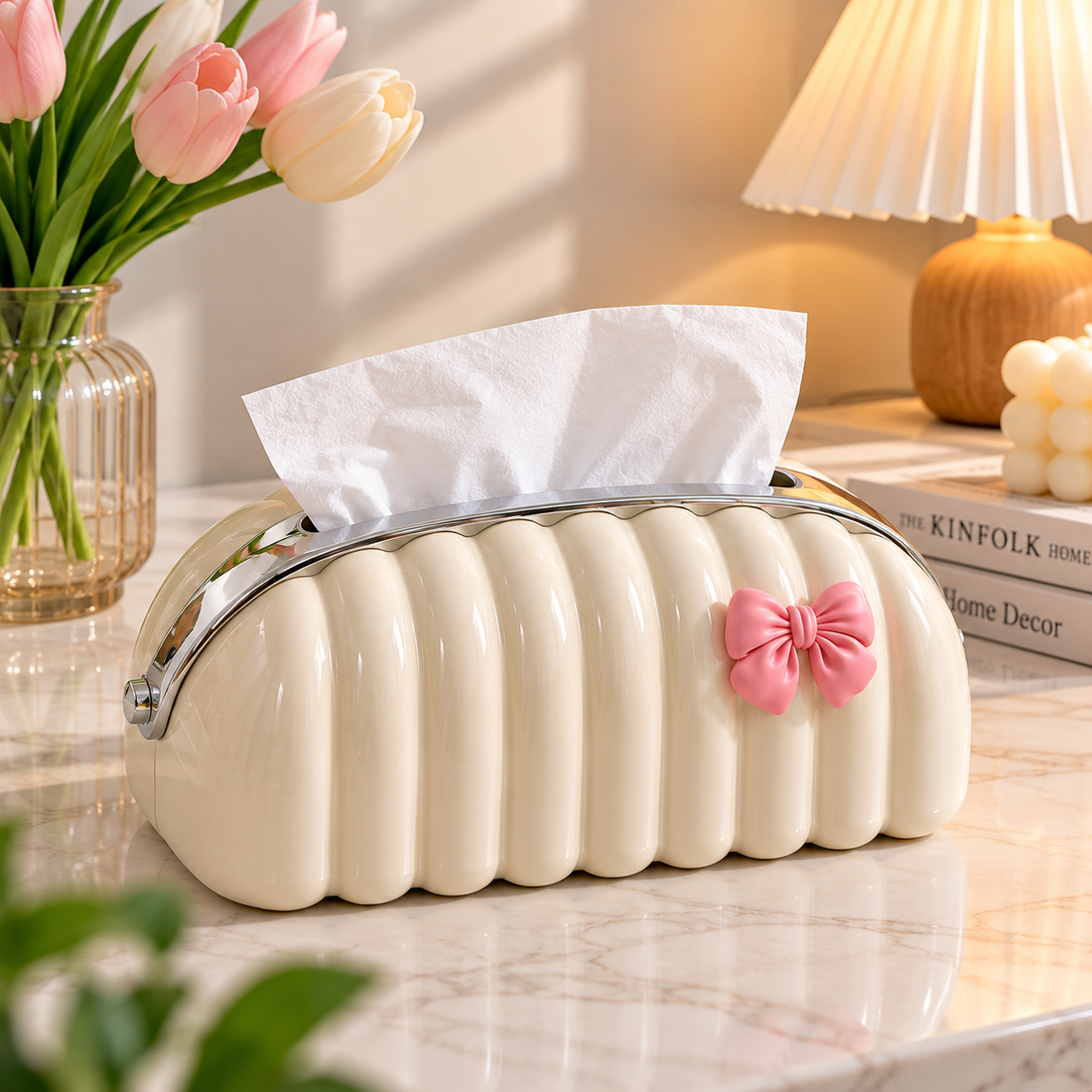Elegant Tissue Box Storage Organizer – Multifunctional Tabletop Holder