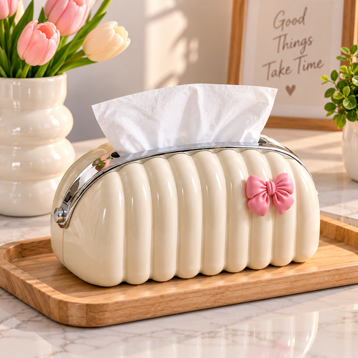 Elegant Tissue Box Storage Organizer – Multifunctional Tabletop Holder