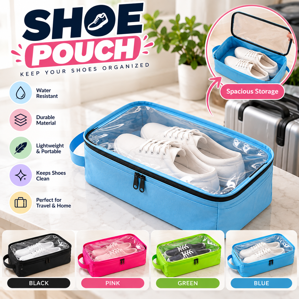 Reusable Shoe Storage Pouch – Dust & Dirt Protection
