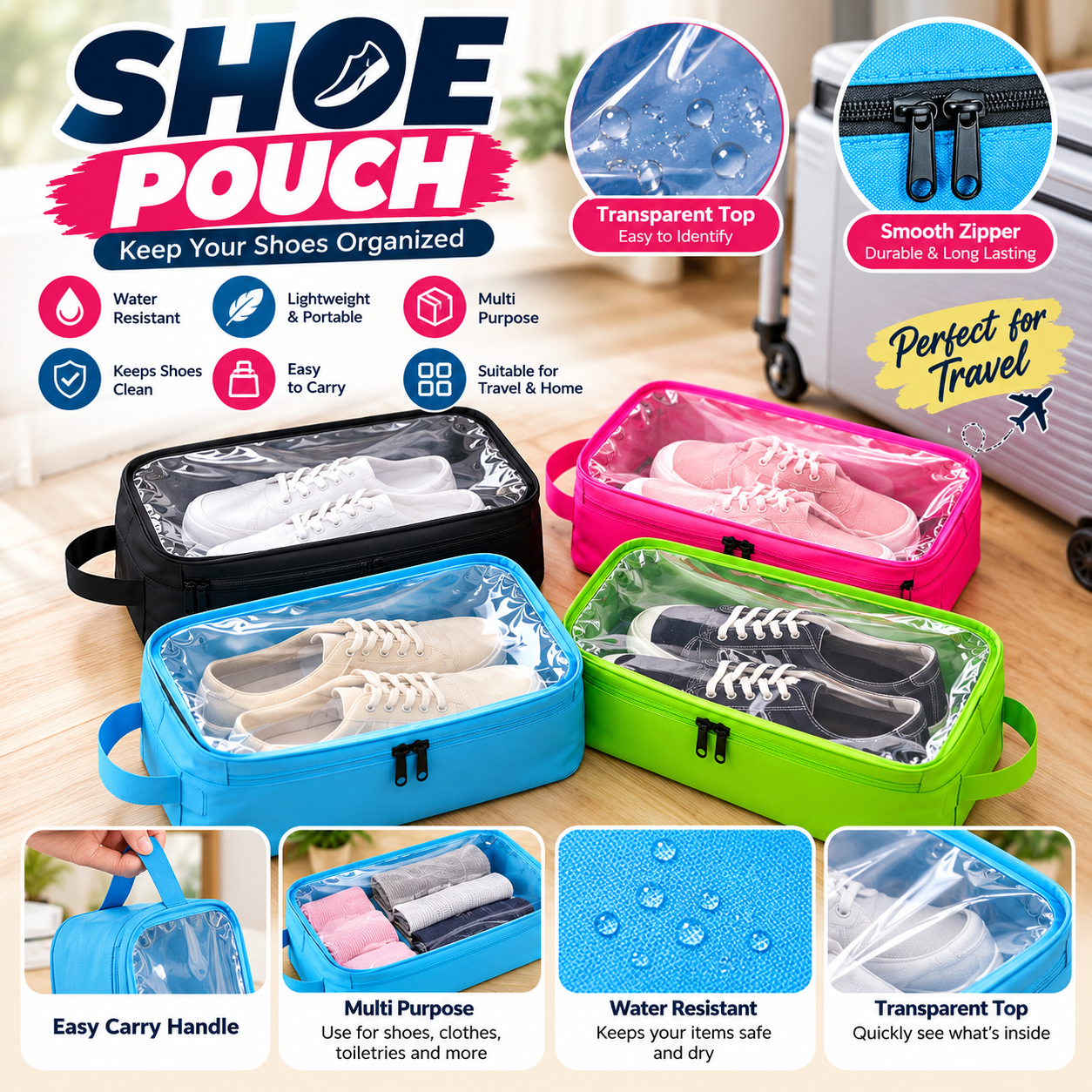 Reusable Shoe Storage Pouch – Dust & Dirt Protection