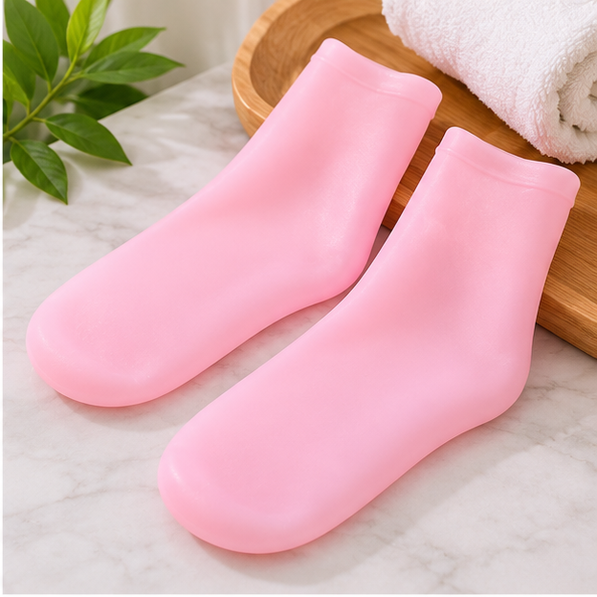 Pink Full Silicone Socks Product View - MARKAZX MART