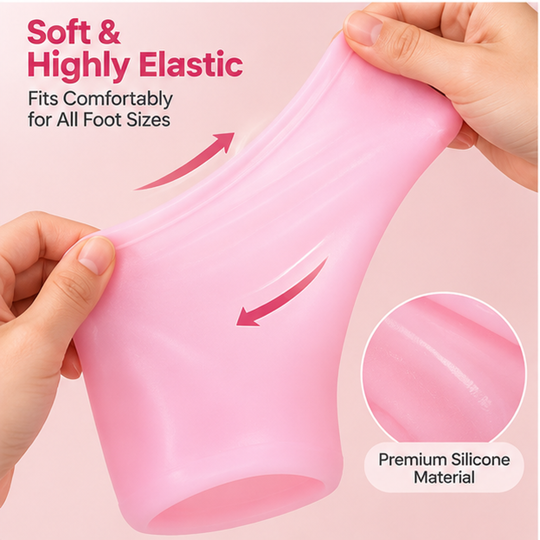 Stretchable Pink Silicone Socks - MARKAZX MART