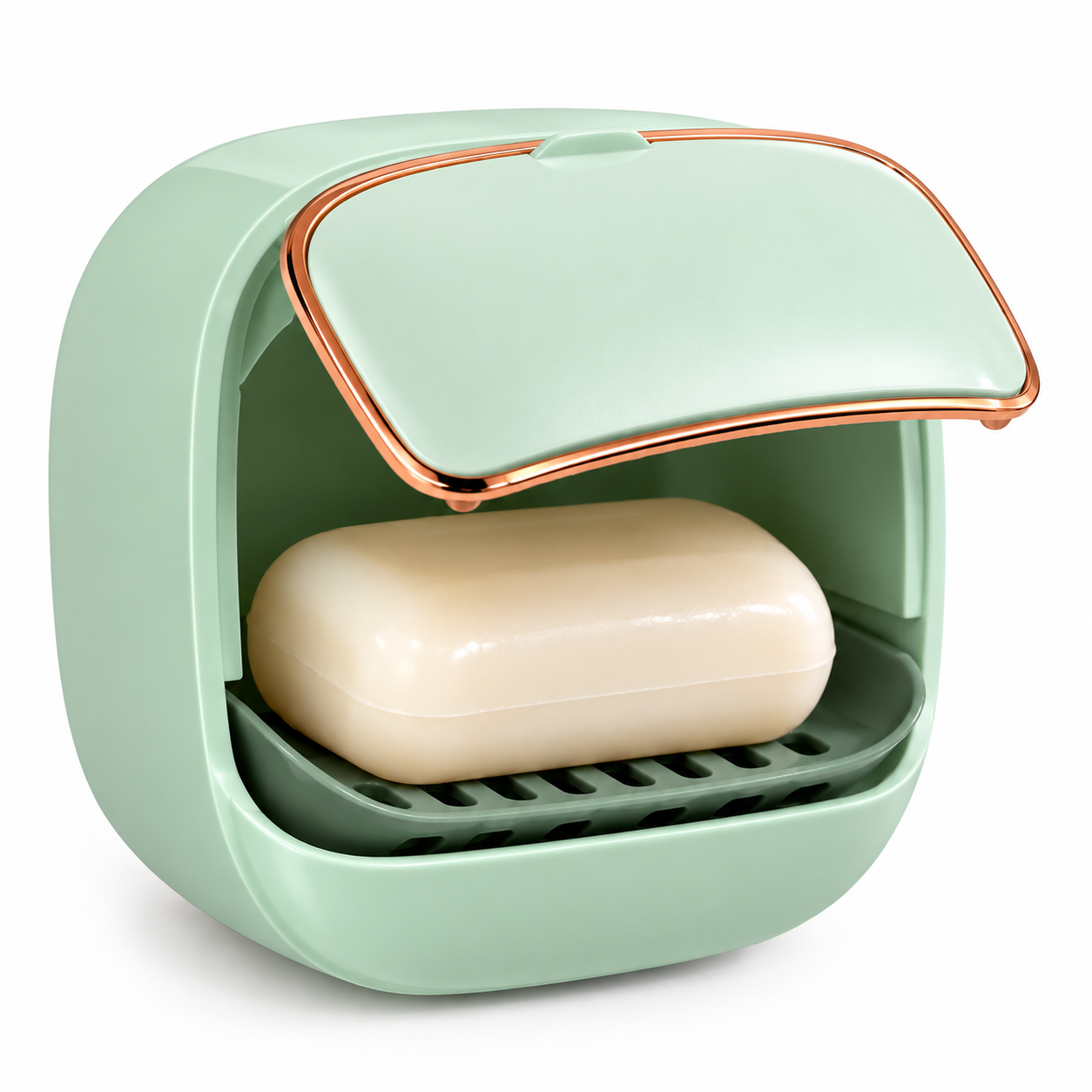 Luxury Waterproof Soap Dish Holder With Drain Tray – product image 1