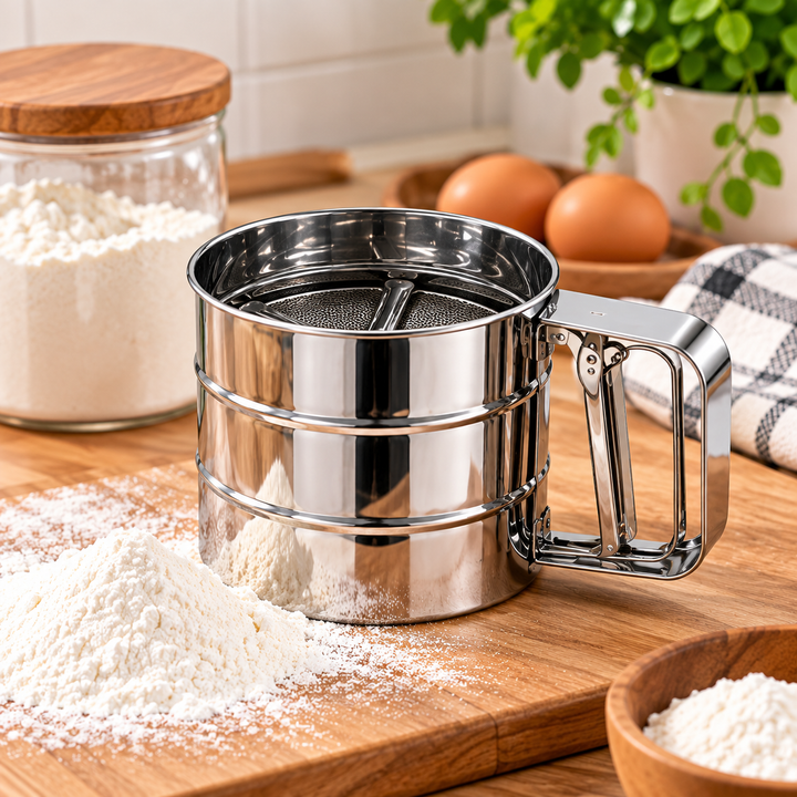 Stainless Steel Flour Sifter – Handheld Cup Strainer – product image 2