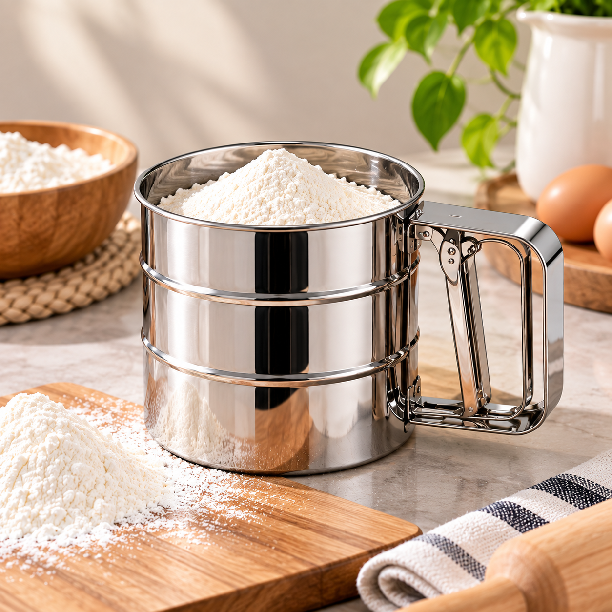 Stainless Steel Flour Sifter – Handheld Cup Strainer – product image 1