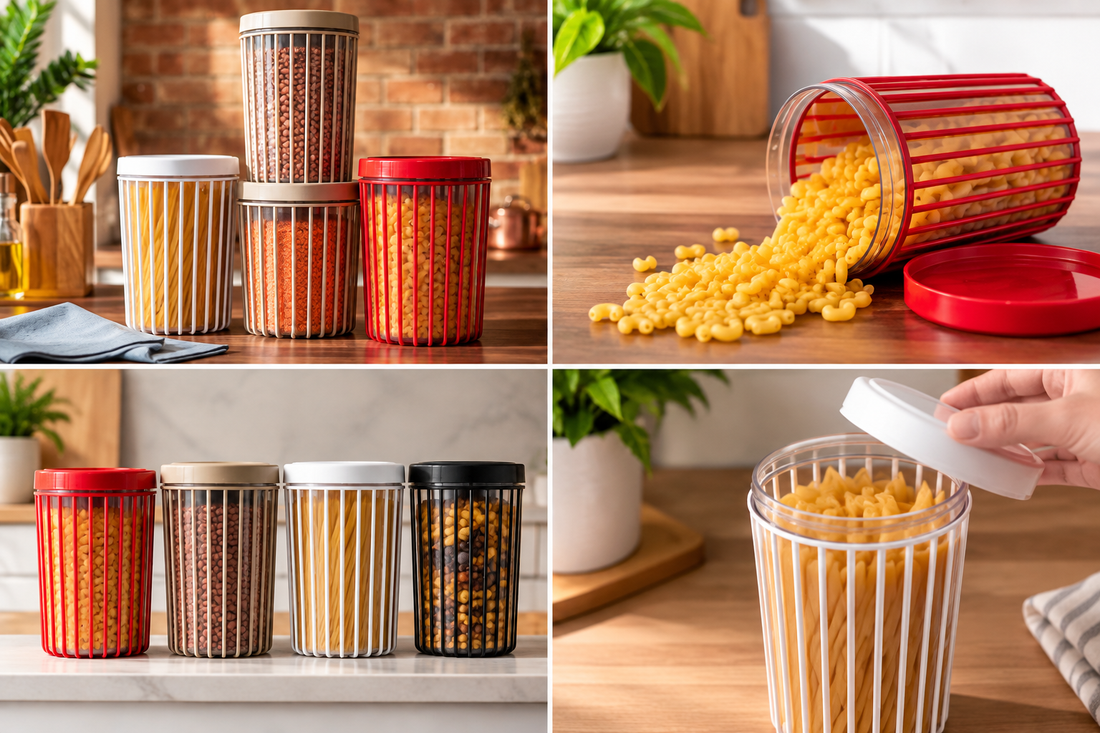 3Pcs Food Storage Stripe Jar Set – Kitchen Storage Containers