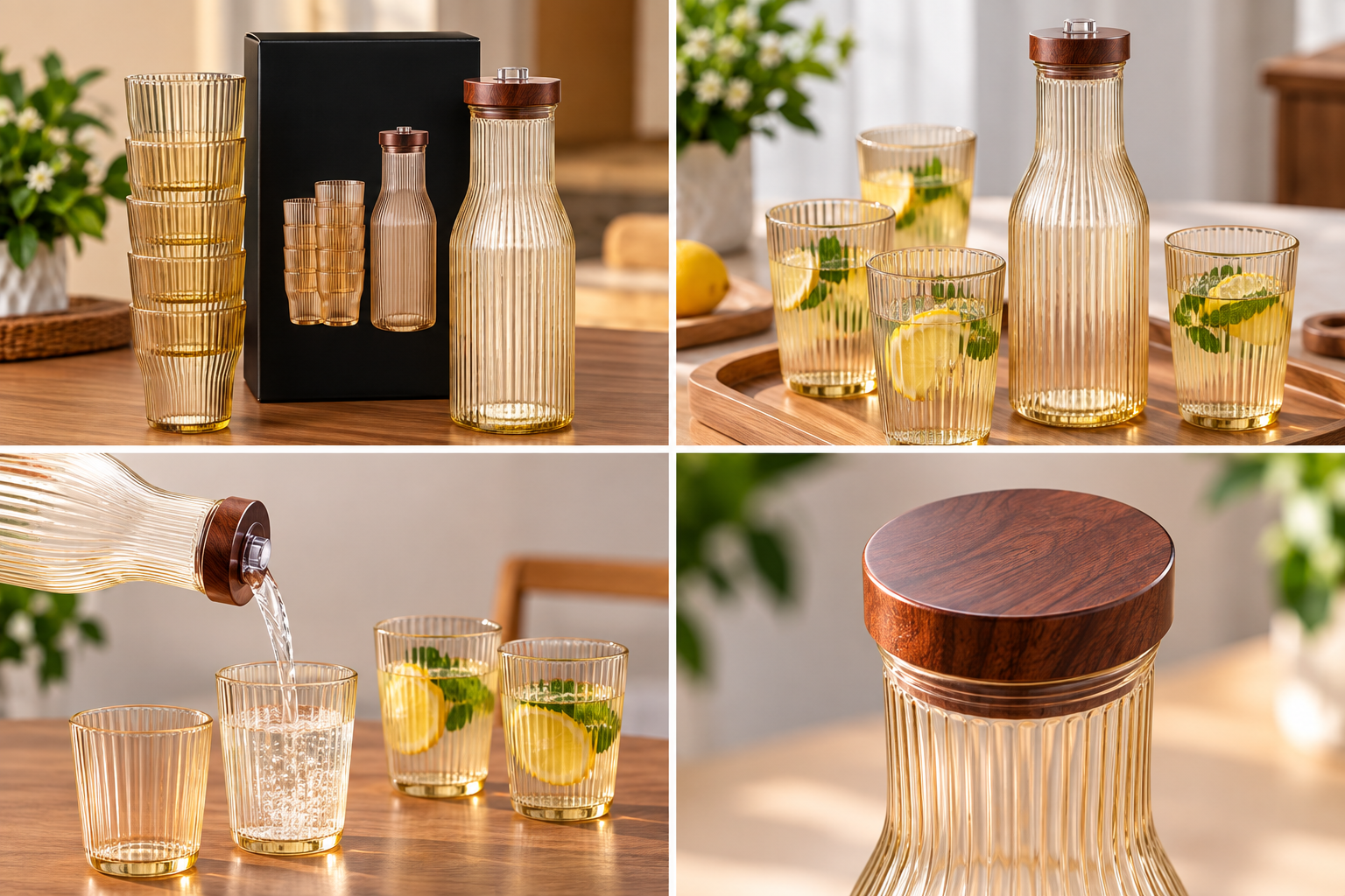 Choice Linear Bottle & Glass Serving Set
